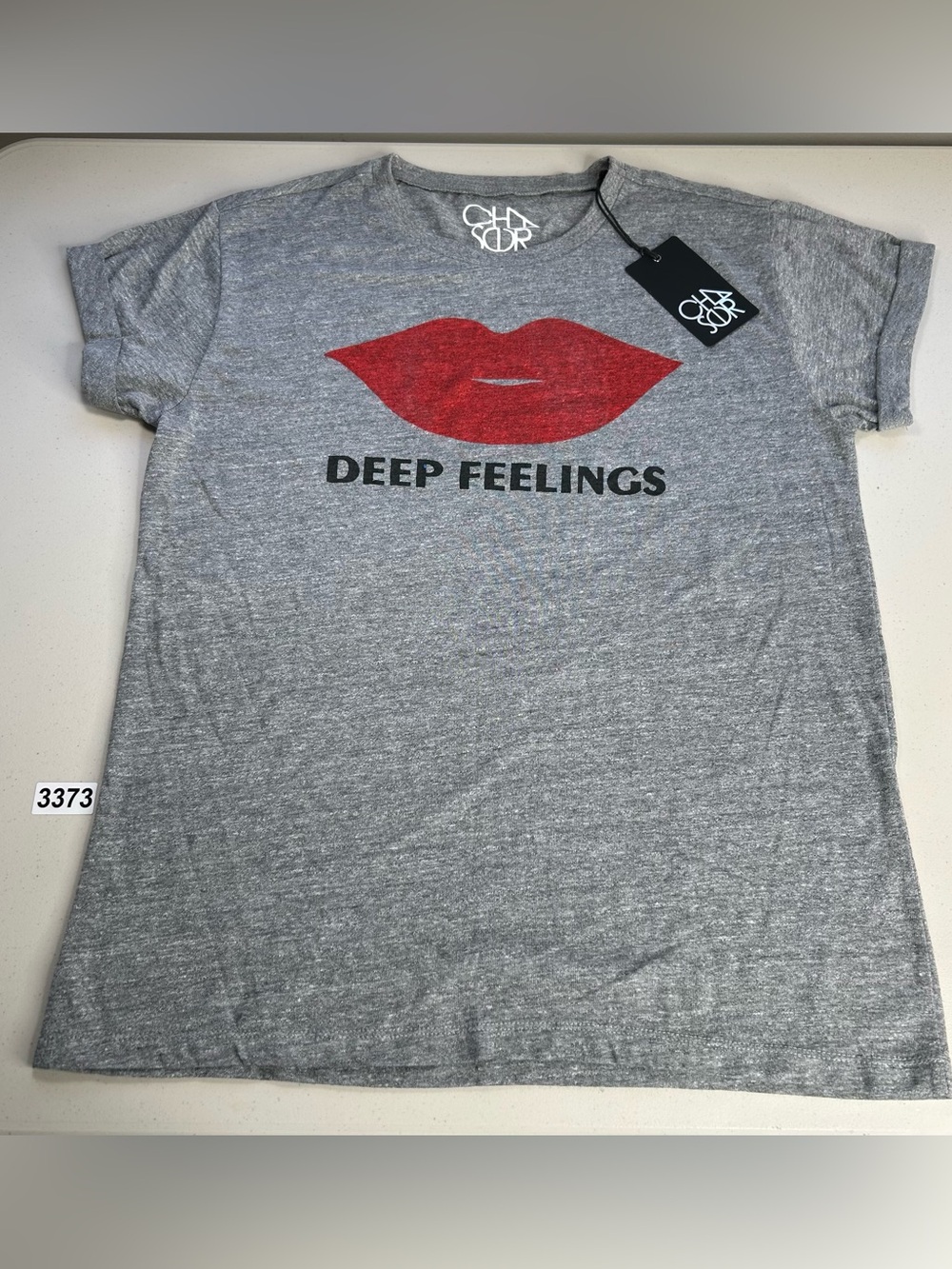 Chaser Women’s T Shirt Small Gray Deep Feelings Short Sleeves Tee